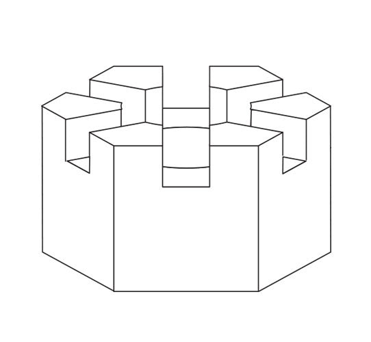 NUT - HEX - SLOTTED - 3/8-16 X